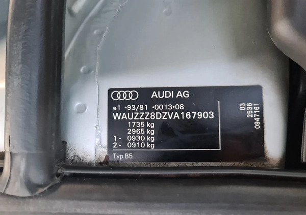Audi A4 cena 9500 przebieg: 108300, rok produkcji 1996 z Świątniki Górne małe 466